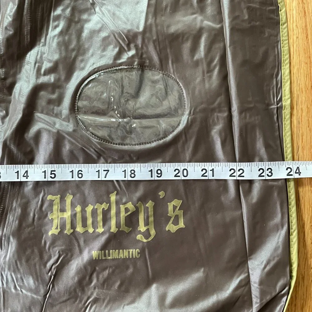 Vintage Hurley’s Men’s Shop Garment Bag Zippered Lightweight Vinyl Plastic Brown